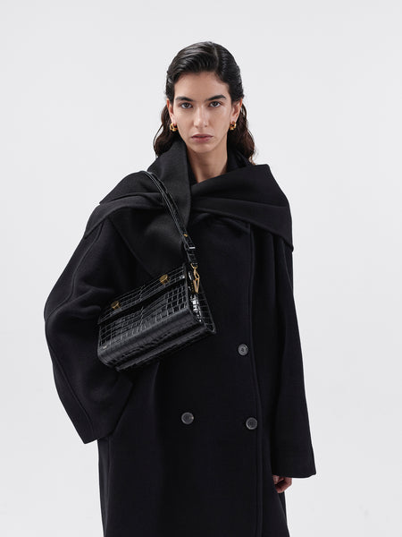 RSVP | Bag - Duo - Embossed Croc Black – RSVP Paris