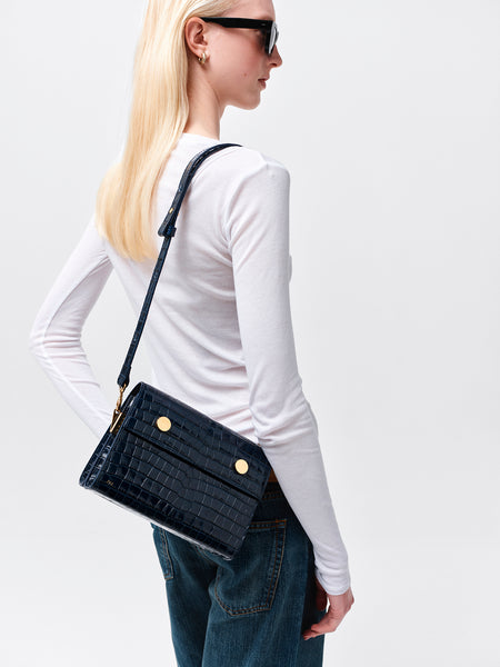 RSVP | Bag - Duo - Embossed Croc Navy – RSVP Paris
