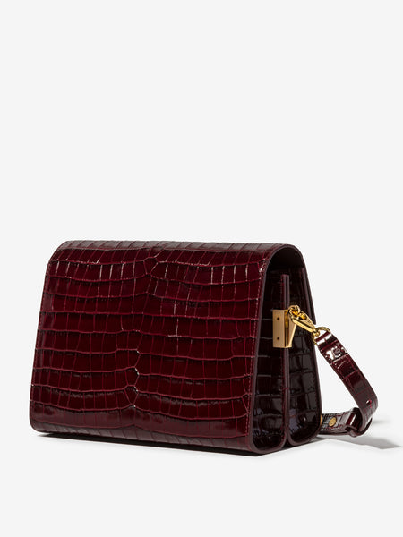 RSVP | Bag - Duo - Embossed Croc Burgundy – RSVP Paris