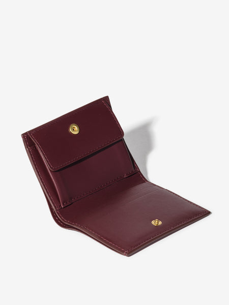 CC FLAP CARD HOLDER 11.5 HOT PINK GRAINED CALFSKIN GOLD ICON