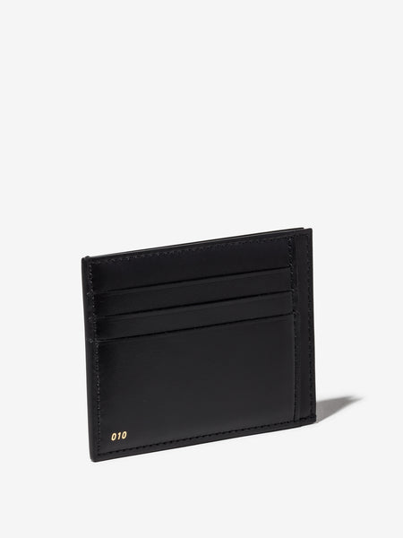 FREESIA CARD HOLDER 10 IN BLACK QUILTED ALLOVER CALFSKIN