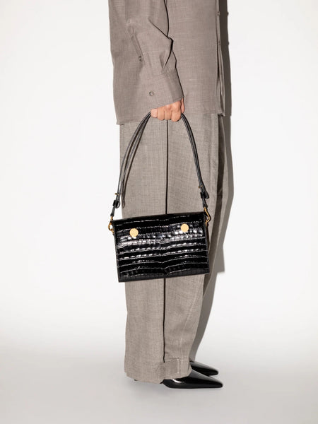 RSVP | Bag - Golden eyes - Embossed Croc Black – RSVP Paris
