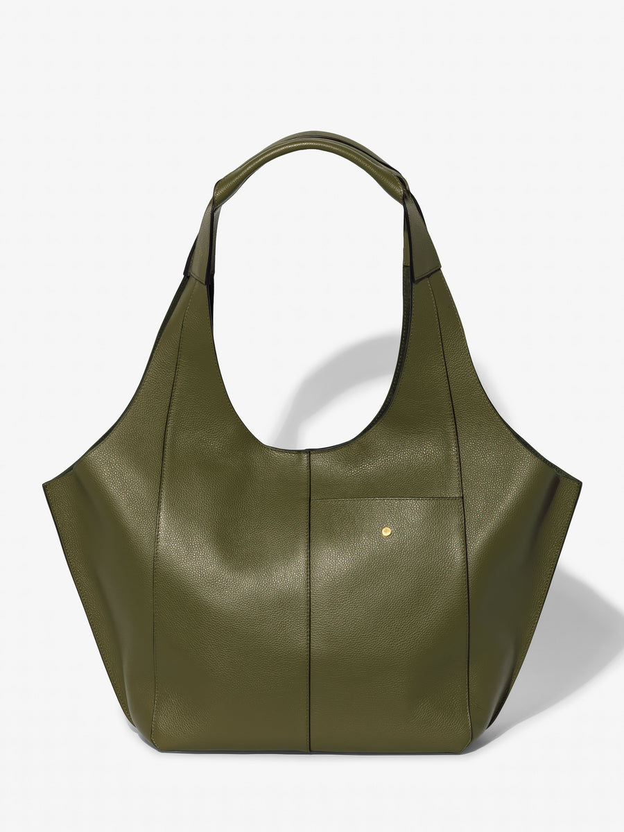 Parachute Medium in grained khaki calfskin – front