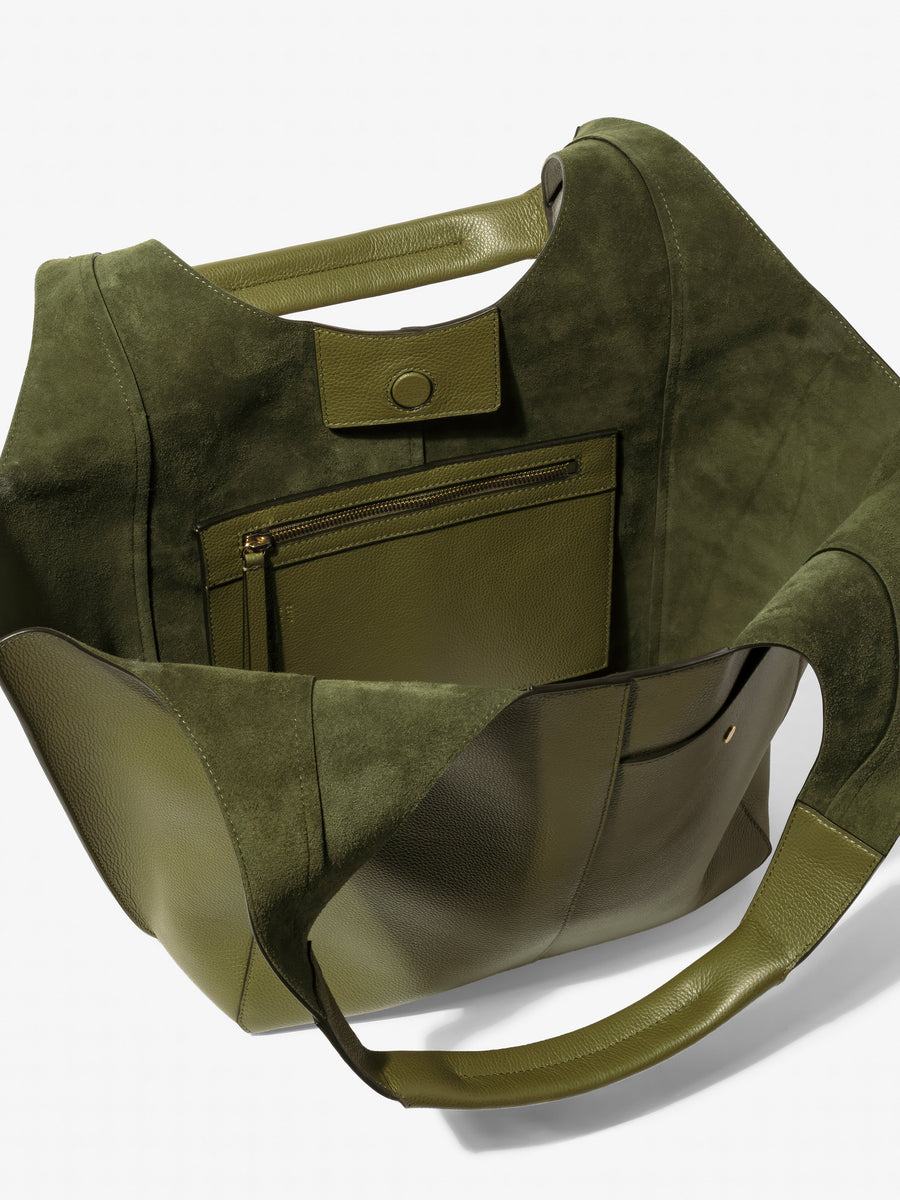 Parachute Medium in grained khaki calfskin – inside