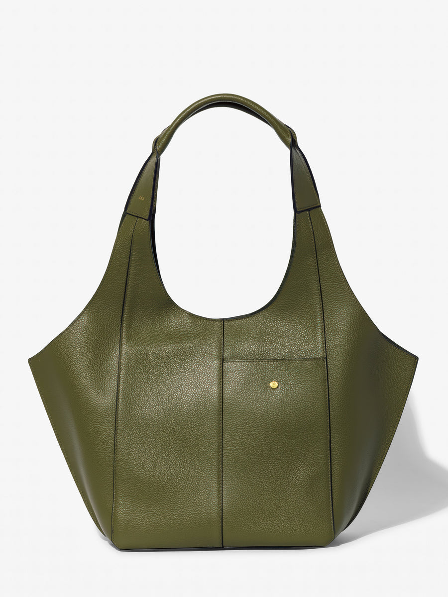 Parachute Small in grained khaki calfskin – front