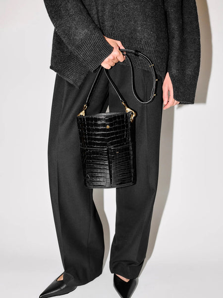 Low five embossed croc Black – RSVP Paris