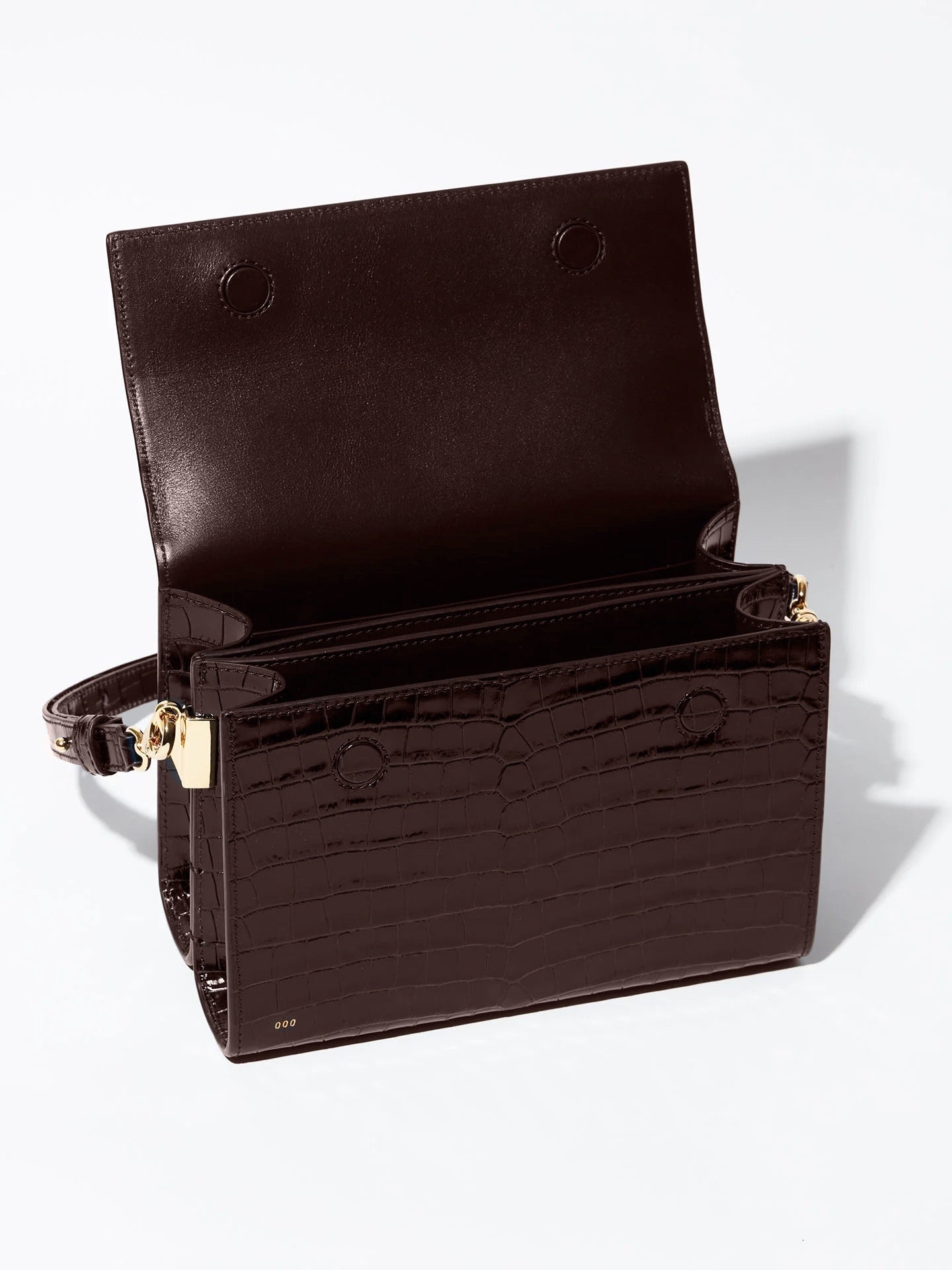 Sac Duo V2 en façon croco chocolat – RSVP Paris