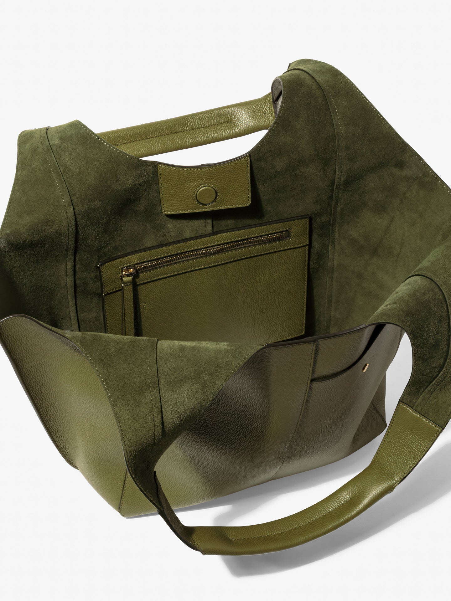 Parachute Medium in grained khaki calfskin – inside