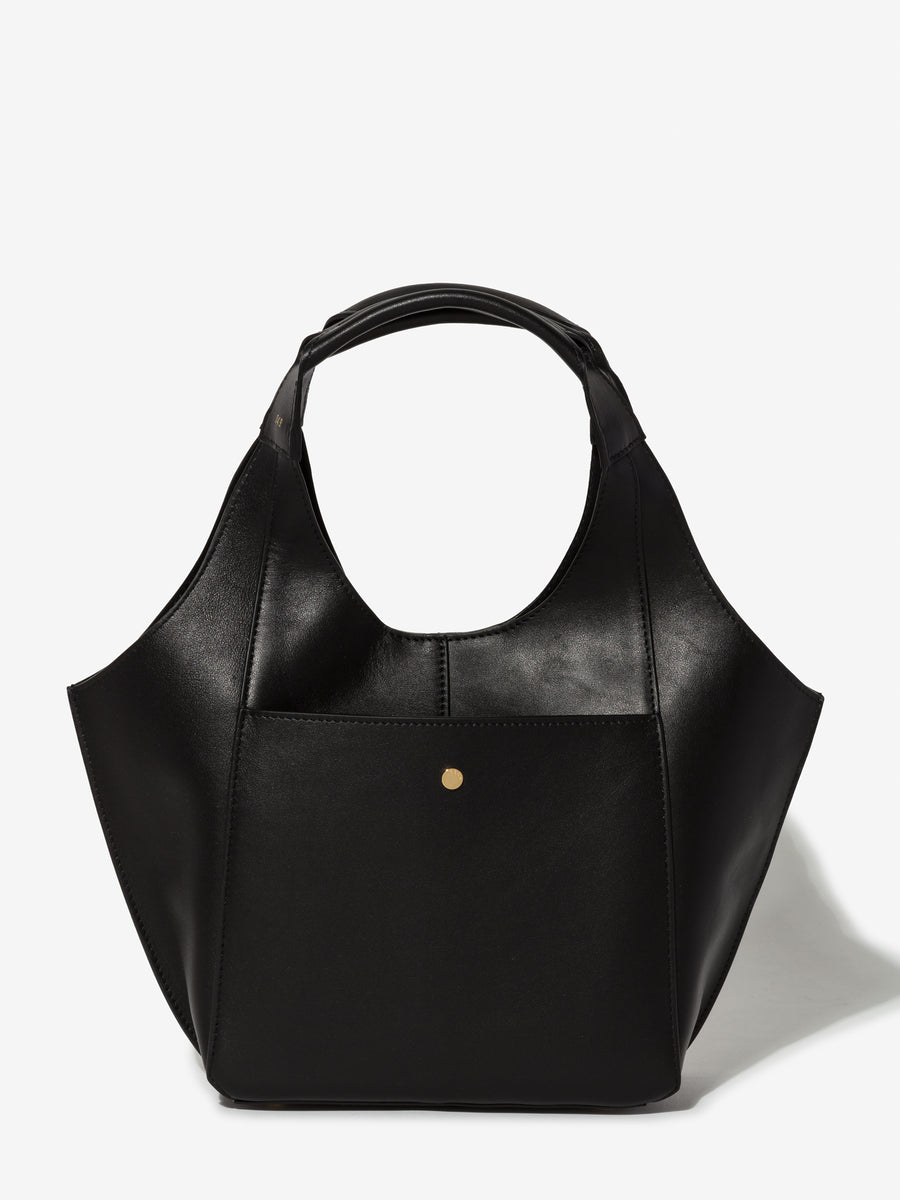 Parachute Mini in smooth black calfskin – front