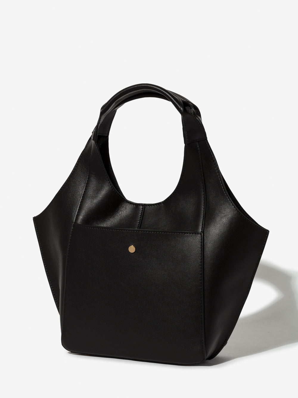 Parachute Mini in smooth black calfskin – three-quarter view