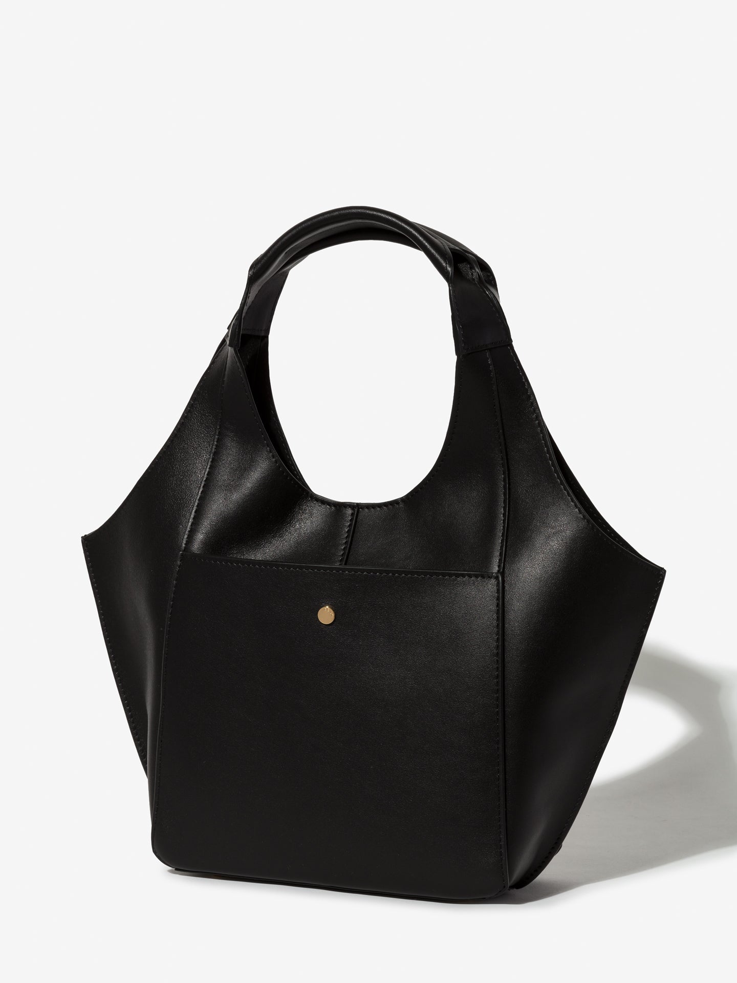 Parachute Mini in smooth black calfskin – three-quarter view