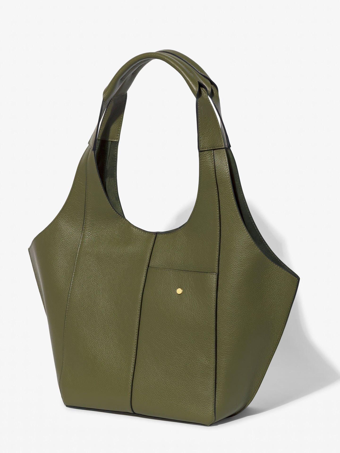 Parachute Small in grained khaki calfskin – three-quarter view