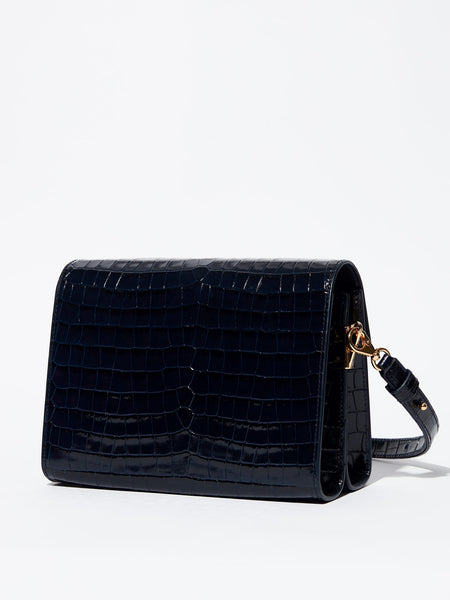 Duo V2 in embossed croc navy – RSVP Paris